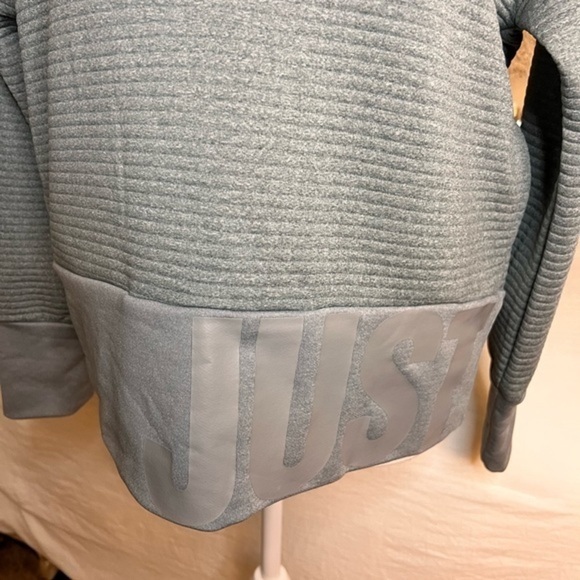 NIKE Quilted Just Do It Oversized Ribbed Sweatshirt Size XS - Picture 3 of 9